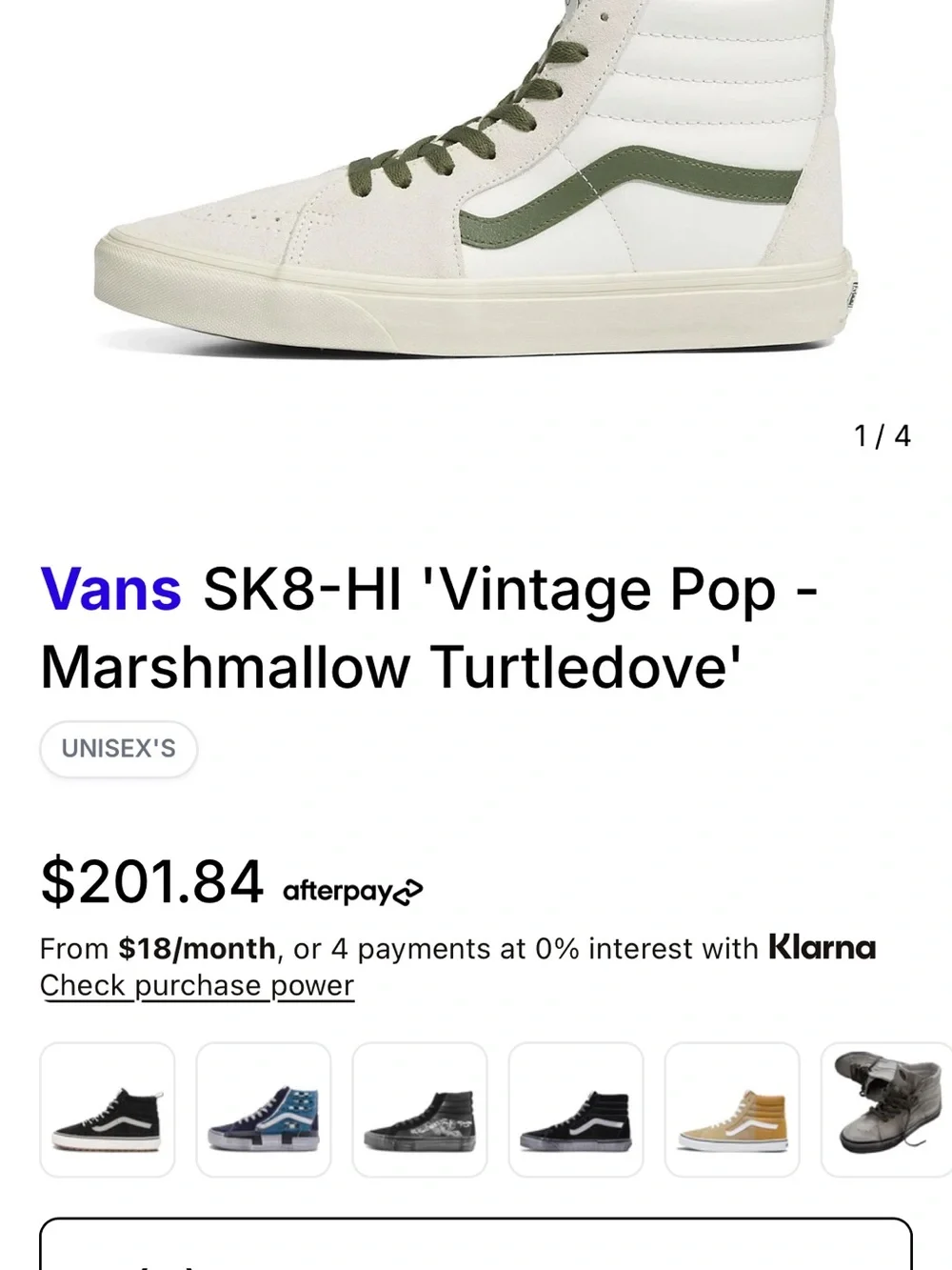 Vans Sk8- Hi Vintage Pop size 12